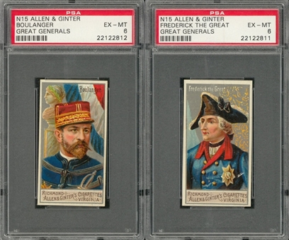 1888 N15 Allen & Ginter "Great Generals" PSA EX-MT 6 Pair (2 Different)